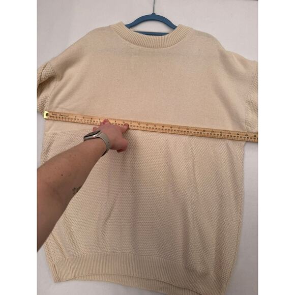 Sue Hillis Designs Duplicate Stitch 100% Cotton Cream Knit Top Short Sleeve‎ 2X - Picture 14 of 14